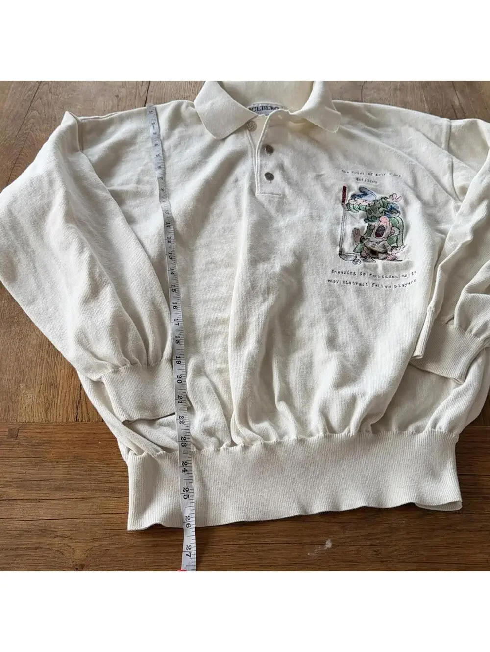 Vintage Iceberg Cream Cartoon Embroidered Sneezing